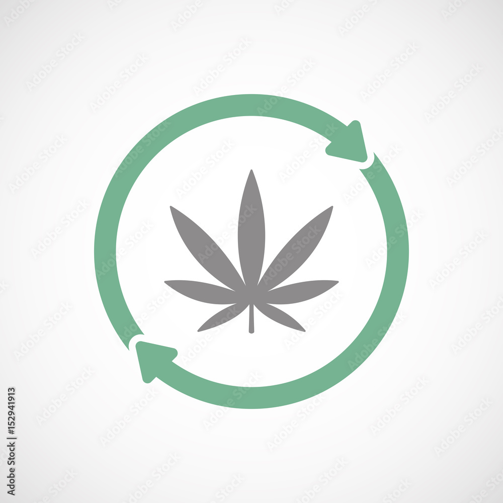 Isolated reuse icon with a marijuana leaf Isolated reuse icon with a marijuana leaf
