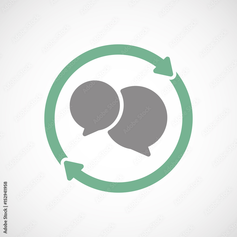 Isolated reuse icon with comic balloons Isolated reuse icon with comic balloons