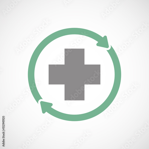 Isolated reuse icon with a pharmacy sign