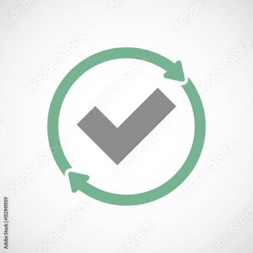 Isolated reuse icon with a check mark