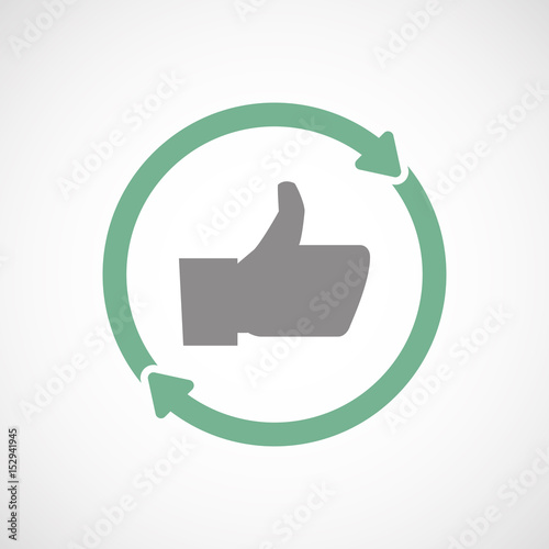 Isolated reuse icon with a thumb up hand