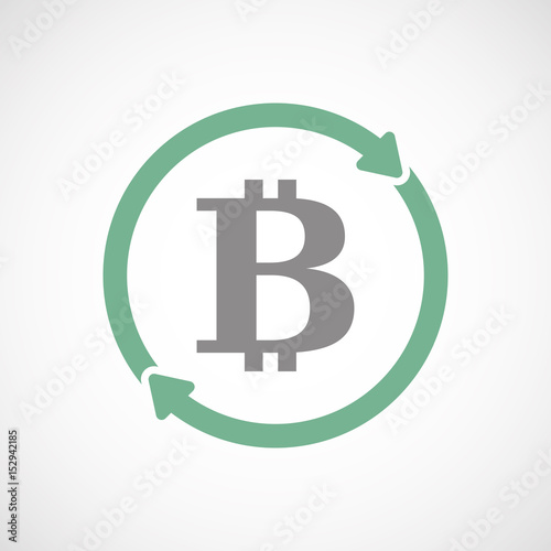 Isolated reuse icon with a bit coin sign