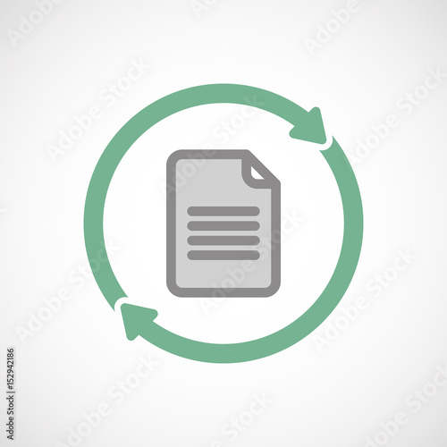 Isolated reuse icon with a document