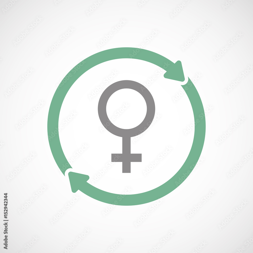 Isolated reuse icon with a female sign Isolated reuse icon with a female sign