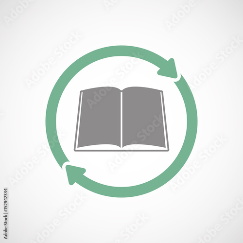 Isolated reuse icon with a book