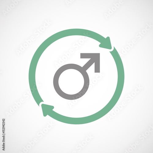 Isolated reuse icon with a male sign