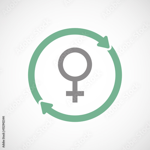 Isolated reuse icon with a female sign