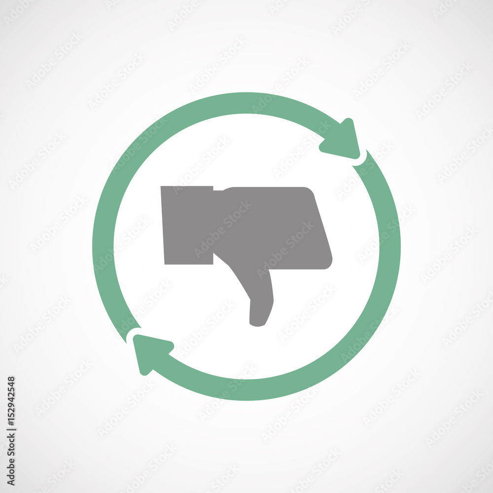 Isolated reuse icon with a thumb down hand Isolated reuse icon with a thumb down hand