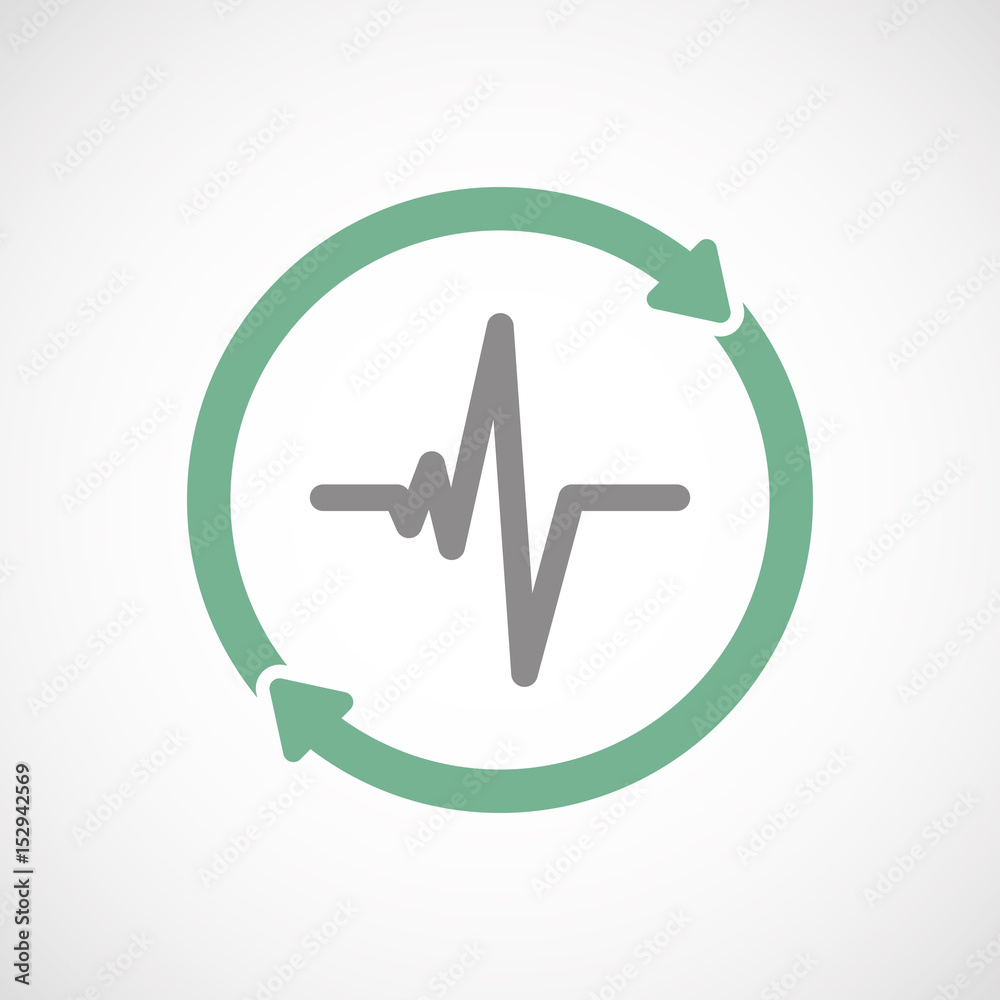 Isolated reuse icon with a heart beat sign Isolated reuse icon with a heart beat sign
