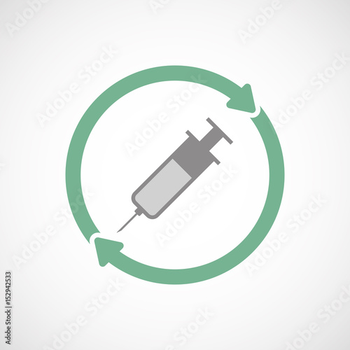 Isolated reuse icon with a syringe