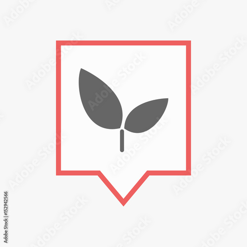 Isolated tooltip with a plant