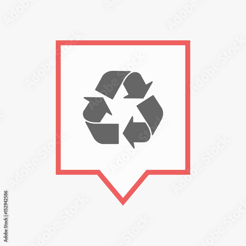 Isolated tooltip with a recycle sign