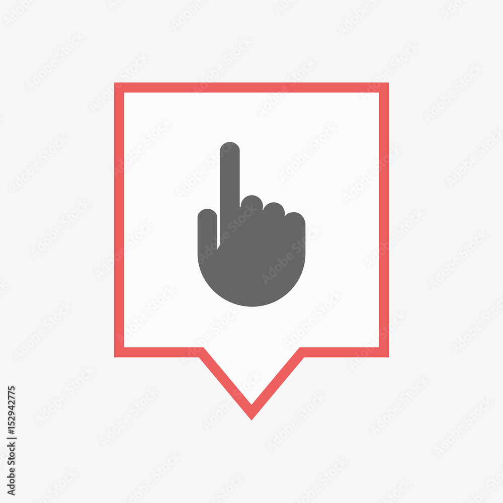 Isolated tooltip with a pointing hand Isolated tooltip with a pointing hand