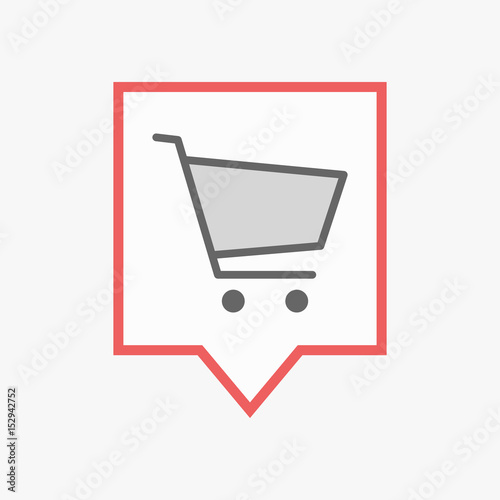 Isolated tooltip with a shopping cart