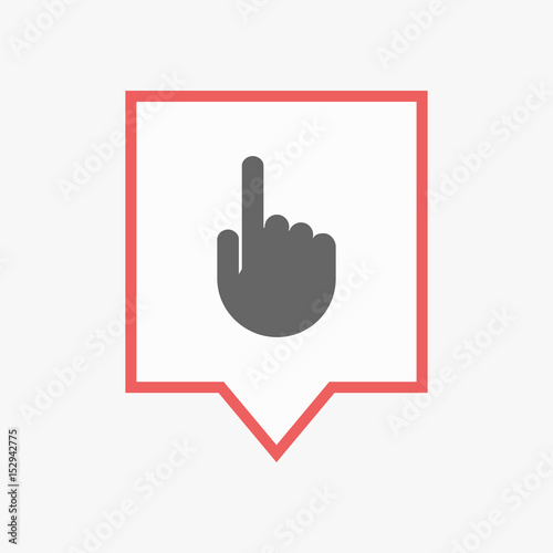 Isolated tooltip with a pointing hand