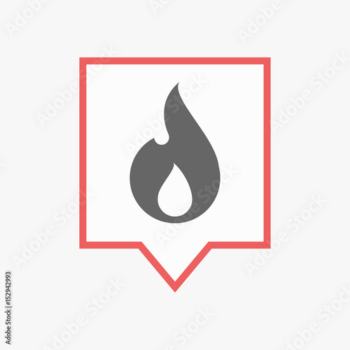 Isolated tooltip with a flame