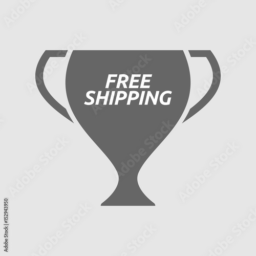 Isolated cup with    the text FREE SHIPPING