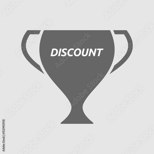 Isolated cup with    the text DISCOUNT