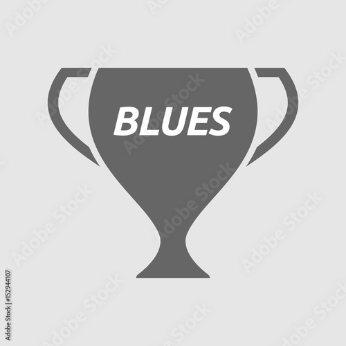 Isolated cup with    the text BLUES