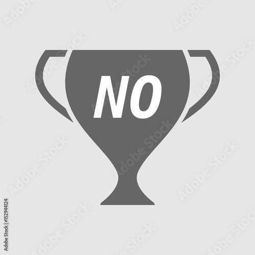 Isolated cup with    the text NO