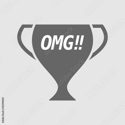 Isolated cup with    the text OMG!!