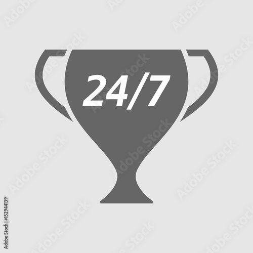 Isolated cup with    the text 24/7