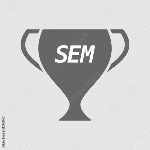 Isolated cup with    the text SEM