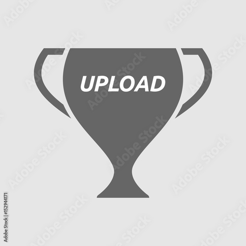 Isolated cup with    the text UPLOAD