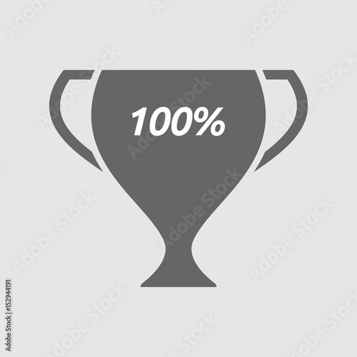 Isolated cup with    the text 100%