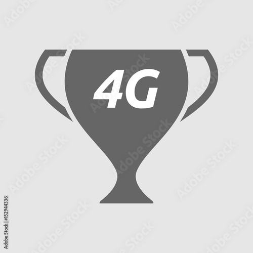 Isolated cup with    the text 4G