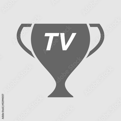 Isolated cup with    the text TV