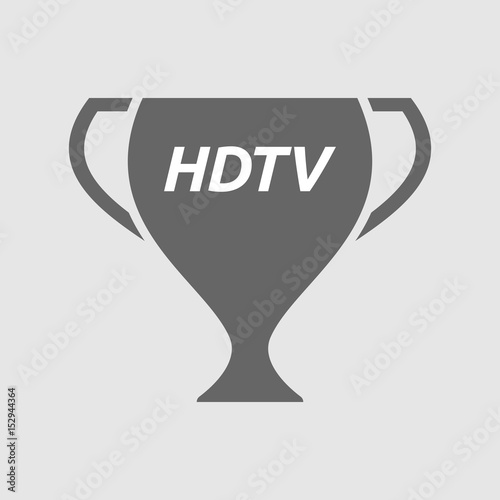 Isolated cup with    the text HDTV