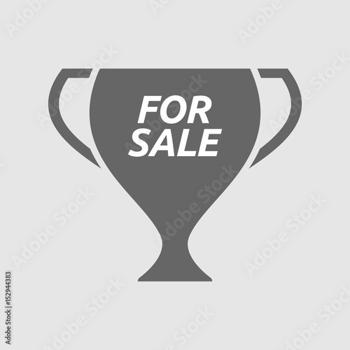 Isolated cup with    the text FOR SALE
