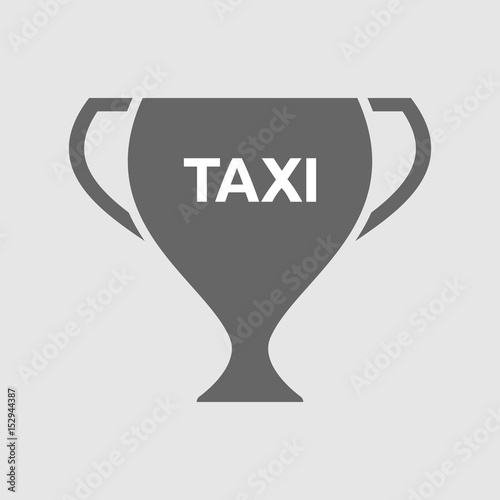 Isolated cup with    the text TAXI