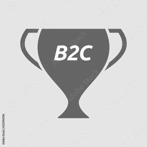 Isolated cup with    the text B2C