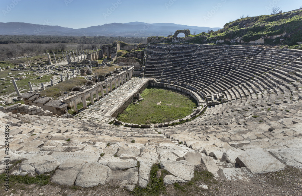 The theater in Aphrodisias, Geyre, Caria, Turkey