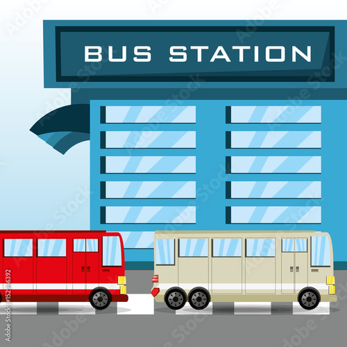 bus in the station transport, vector illustration photo