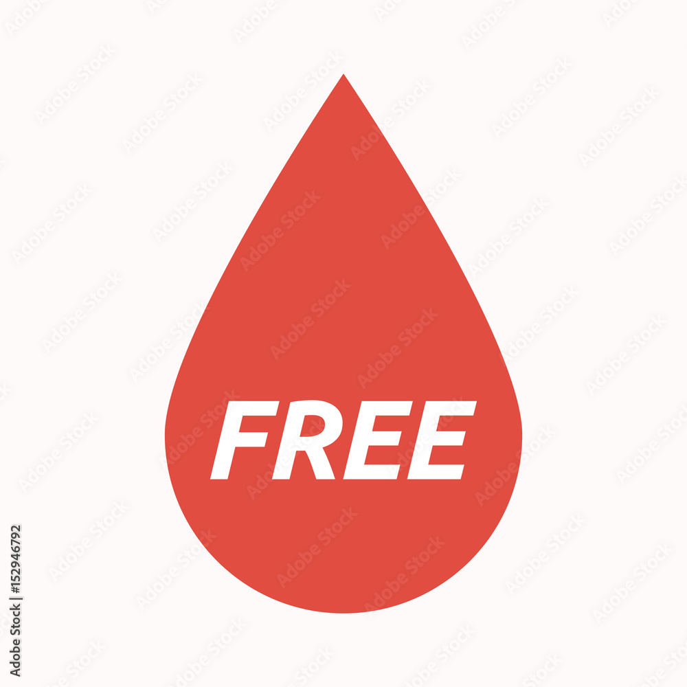 Isolated blood drop with the text FREE Isolated blood drop with the text FREE