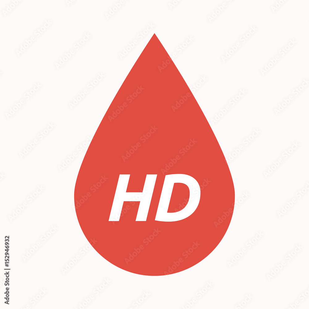 Isolated blood drop with the text HD Isolated blood drop with the text HD