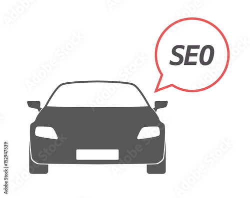 Isolated car with    the text SEO © jpgon