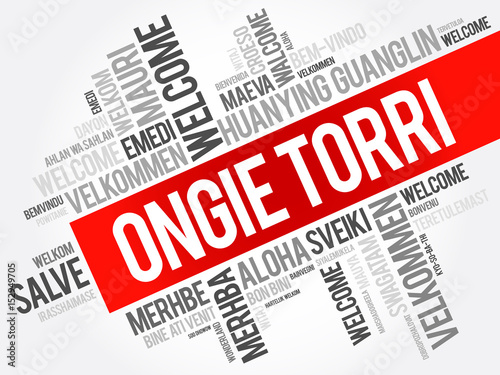 Ongi etorri (Welcome in Basque) word cloud in different languages, conceptual background