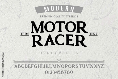 Font.Alphabet.Script.Typeface.Label.Motor Racer typeface.For labels and different type designs