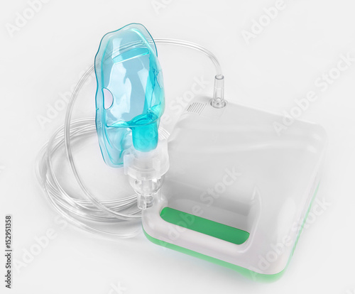 Nebulizer for asthma and respiratory diseases on white background