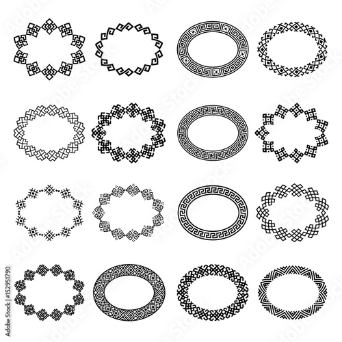 Monochromatic ethnic oval frames in collection