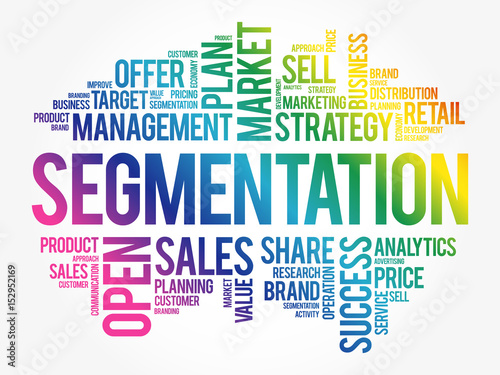 Segmentation word cloud collage, business concept