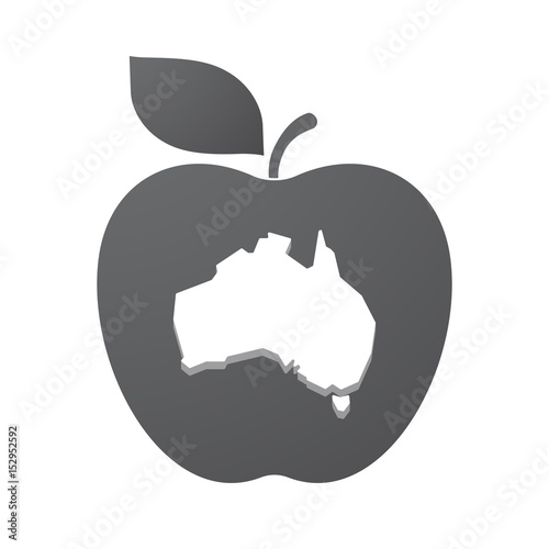Isolated apple fruit with  a map of Australia