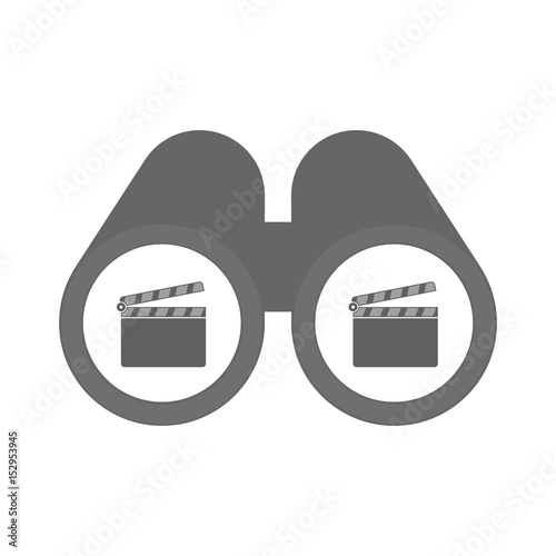Isolated binoculars with a clapperboard