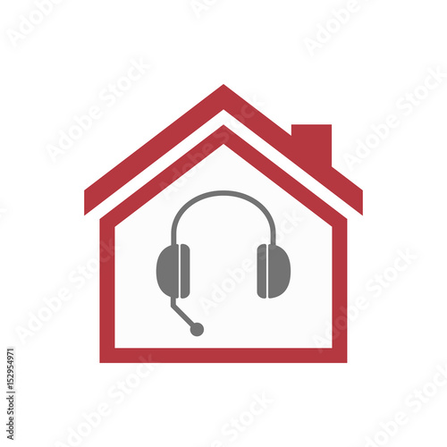 Isolated house with  a hands free phone device