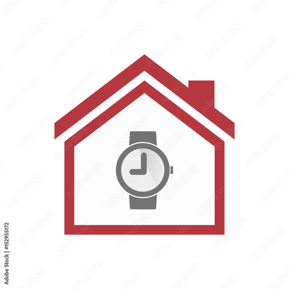 Isolated house with a wrist watch Isolated house with a wrist watch