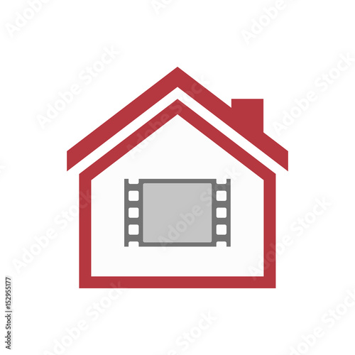 Isolated house with a film photogram